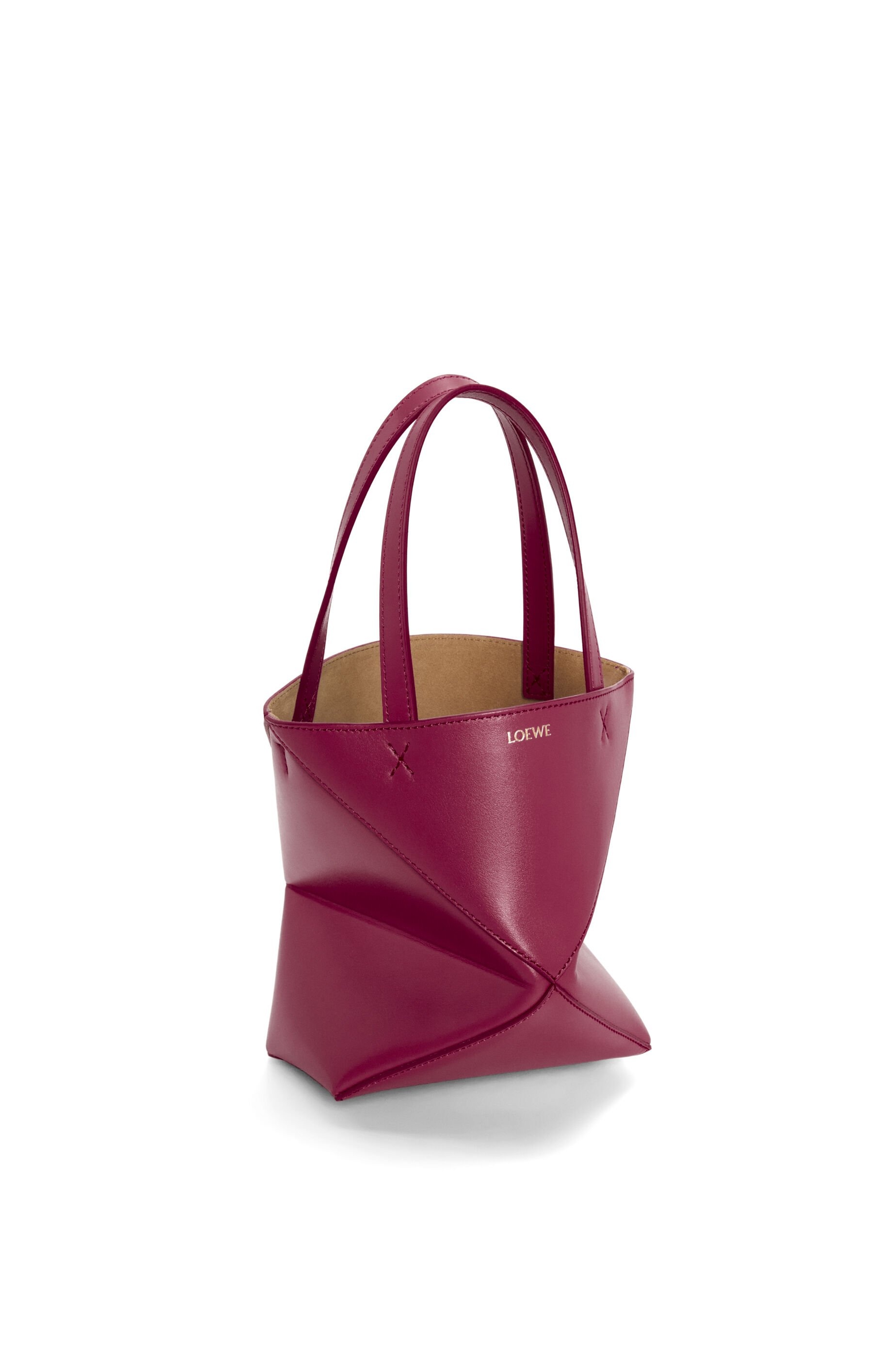 Mini Puzzle Fold Tote in shiny calfskin - 4