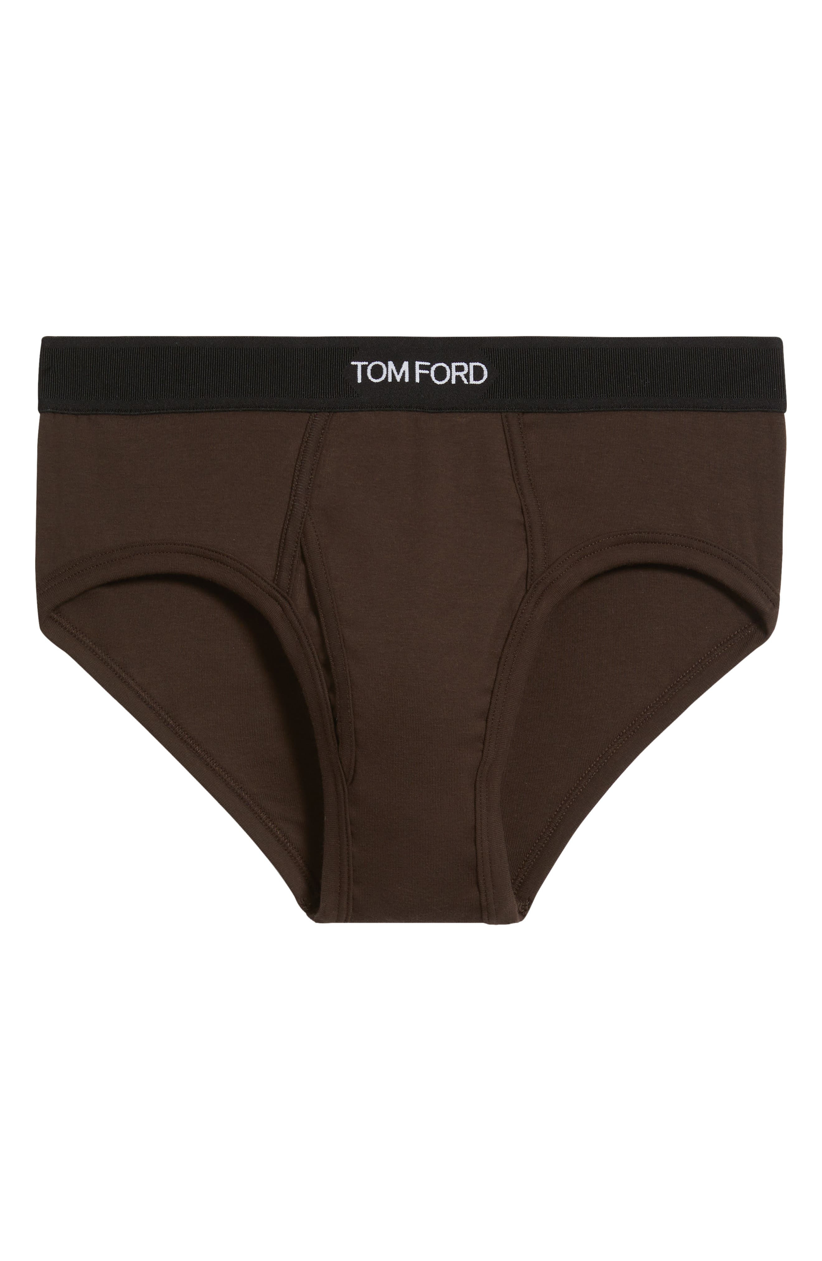 TOM FORD Cotton Stretch Jersey Briefs in Chocolate at Nordstrom - 6