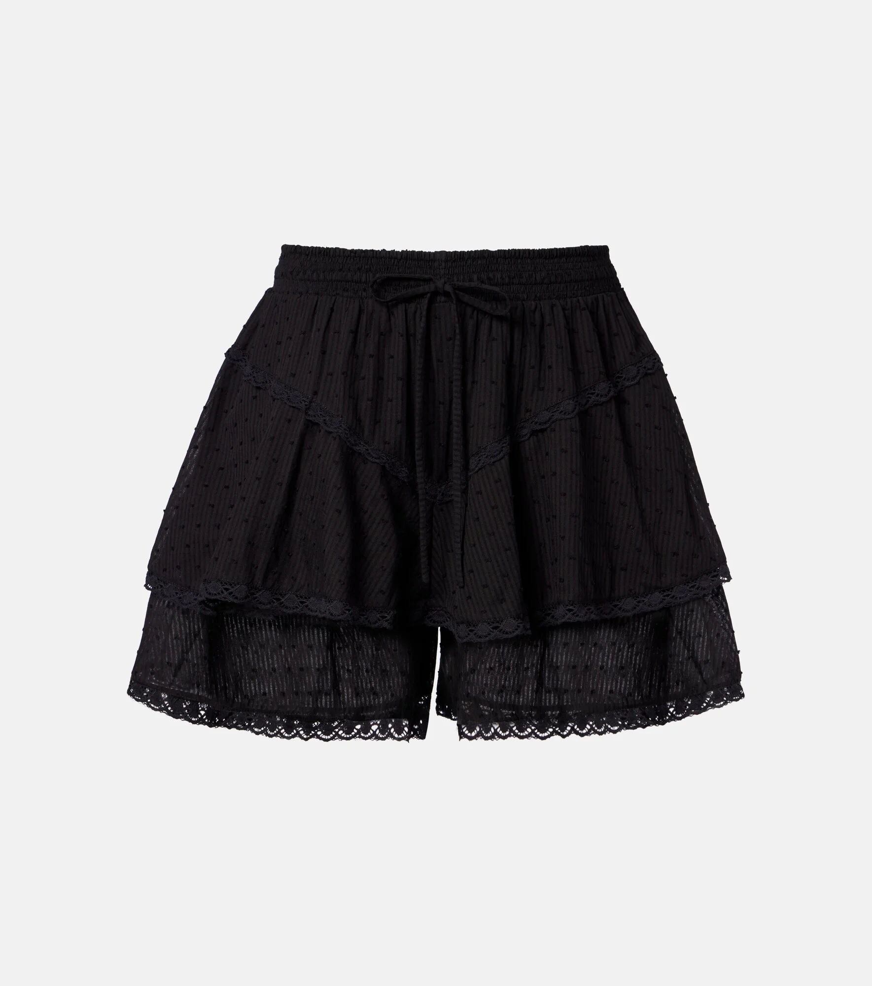 Thia crochet-trimmed cotton shorts - 1