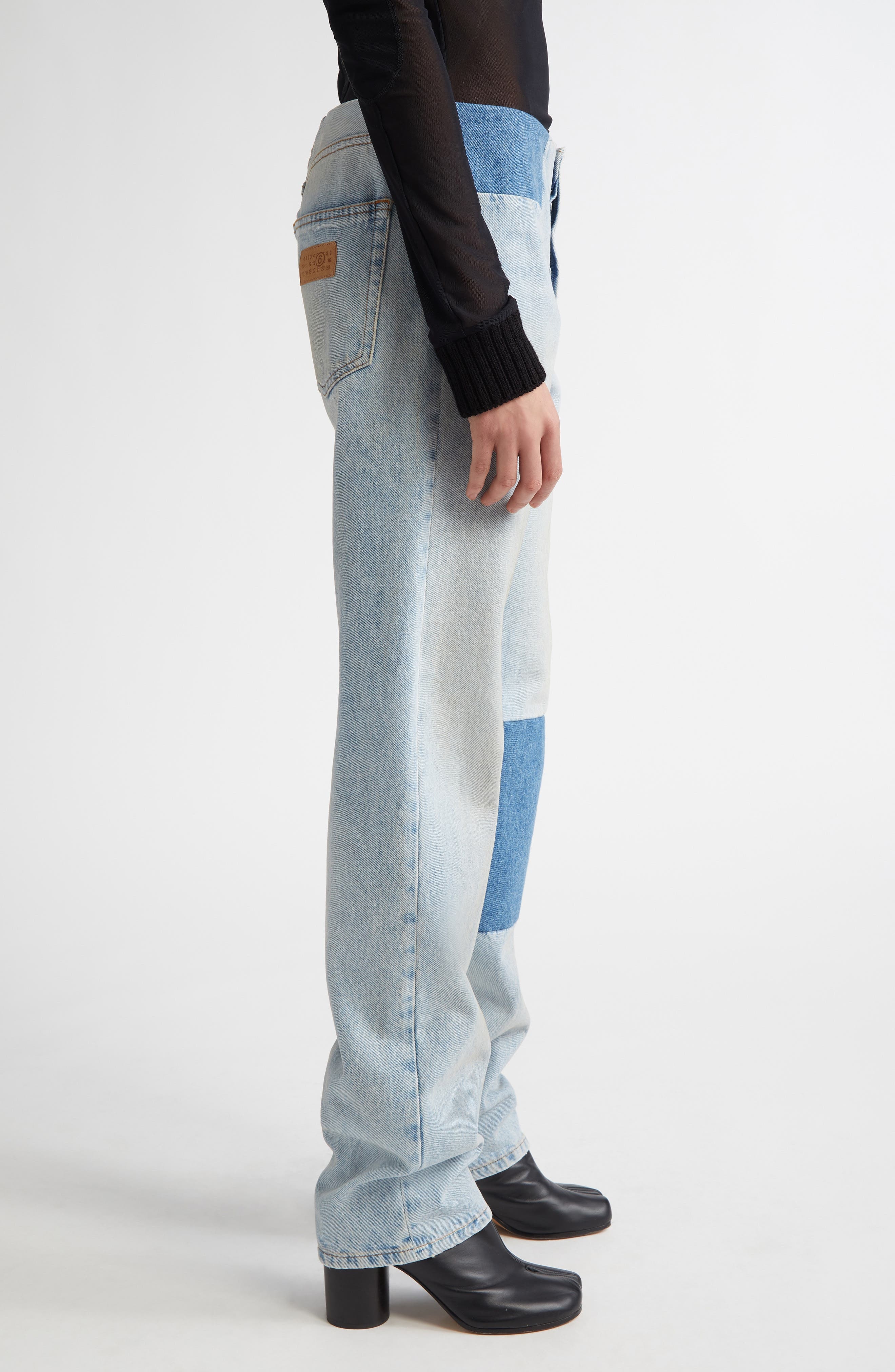 MM6 Maison Margiela Patchwork Jeans in Medium Blue at Nordstrom - 3