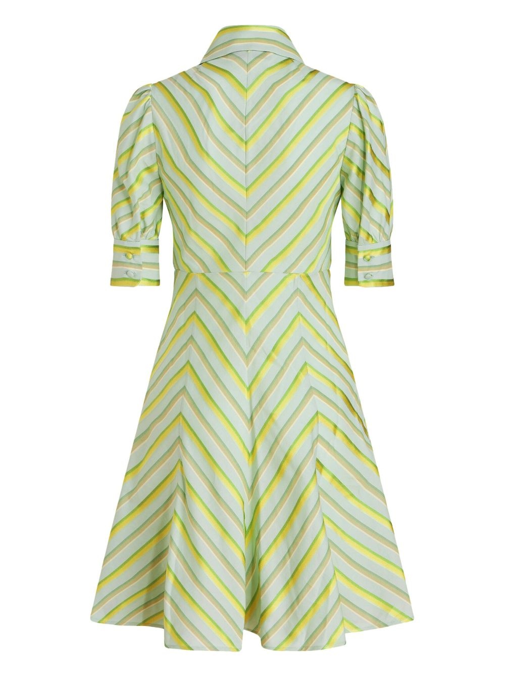 logo-patch striped dress - 6