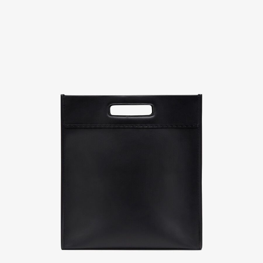 Black leather shopper - 4