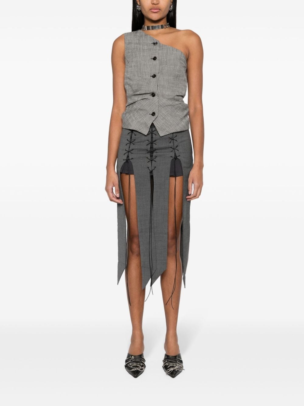 strap-detail skirt - 2
