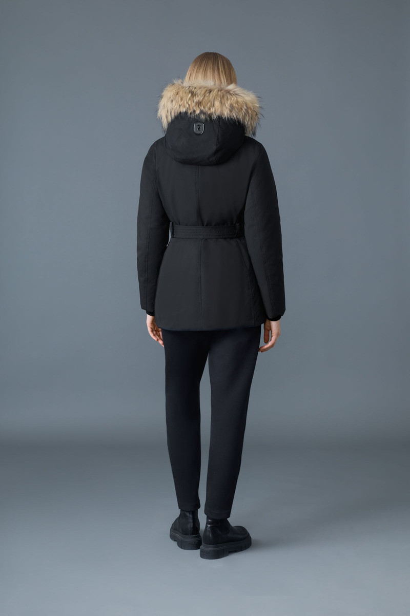 JENI-F 2-in-1 down parka with removable bib and natural fur 5