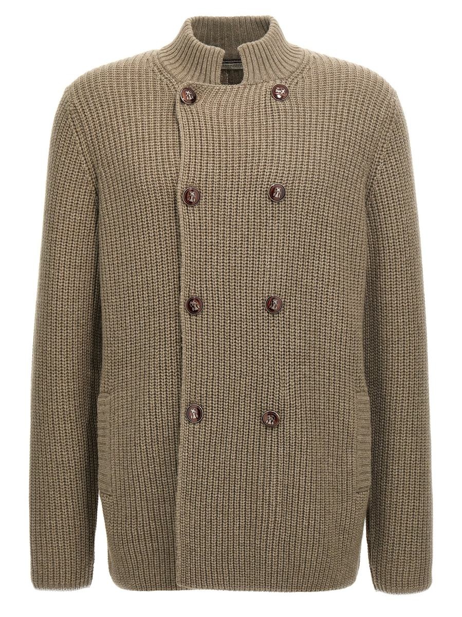 Brunello Cucinelli BRUNELLO CUCINELLI DOUBLE-BREASTED CARDIGAN - 1