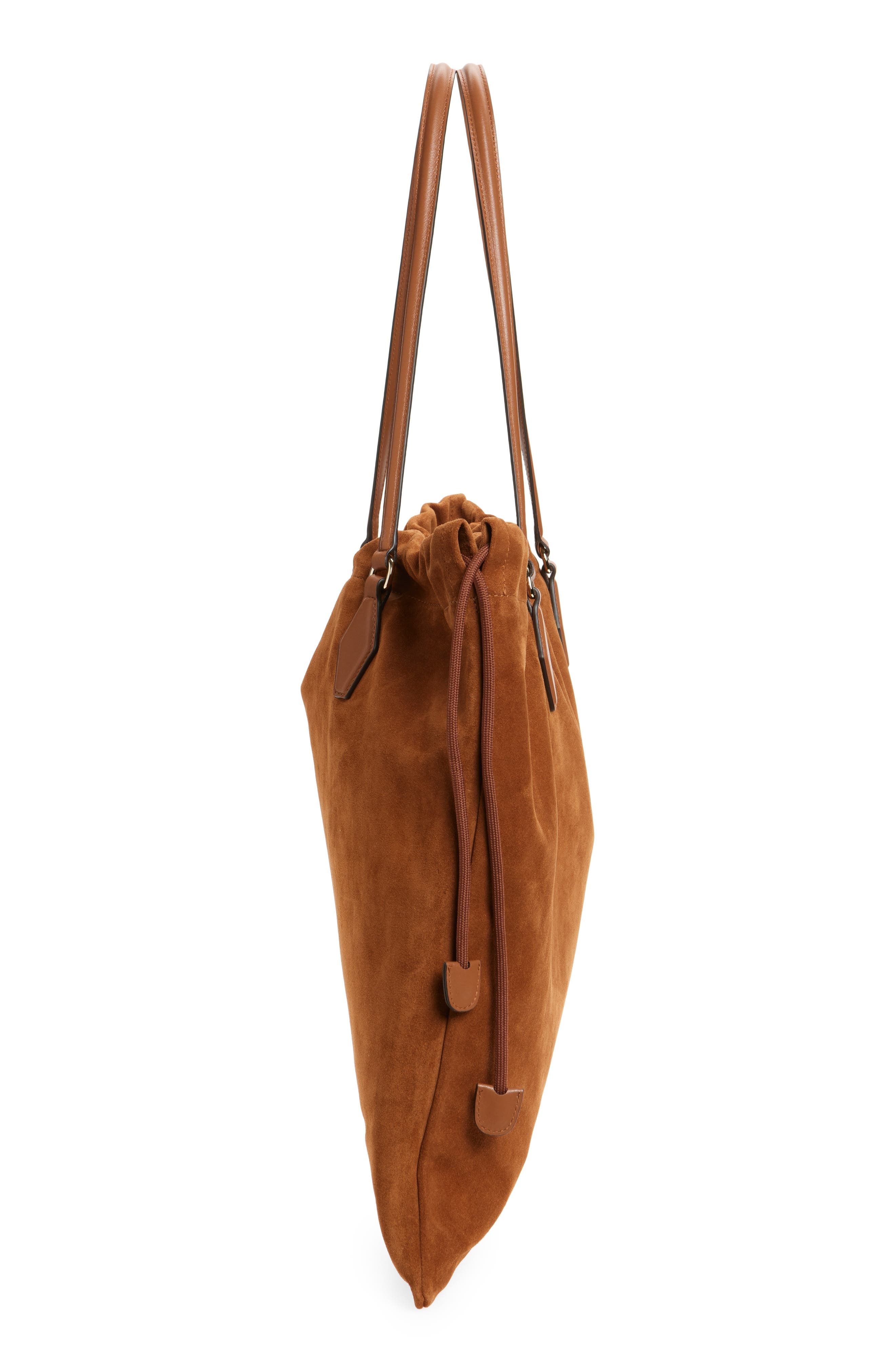 Jimmy Choo Large Drawstring Leather Tote in Tan/Light Gold at Nordstrom - 5