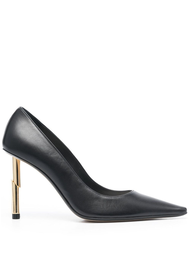 metallic-heel pointed-toe pumps 1