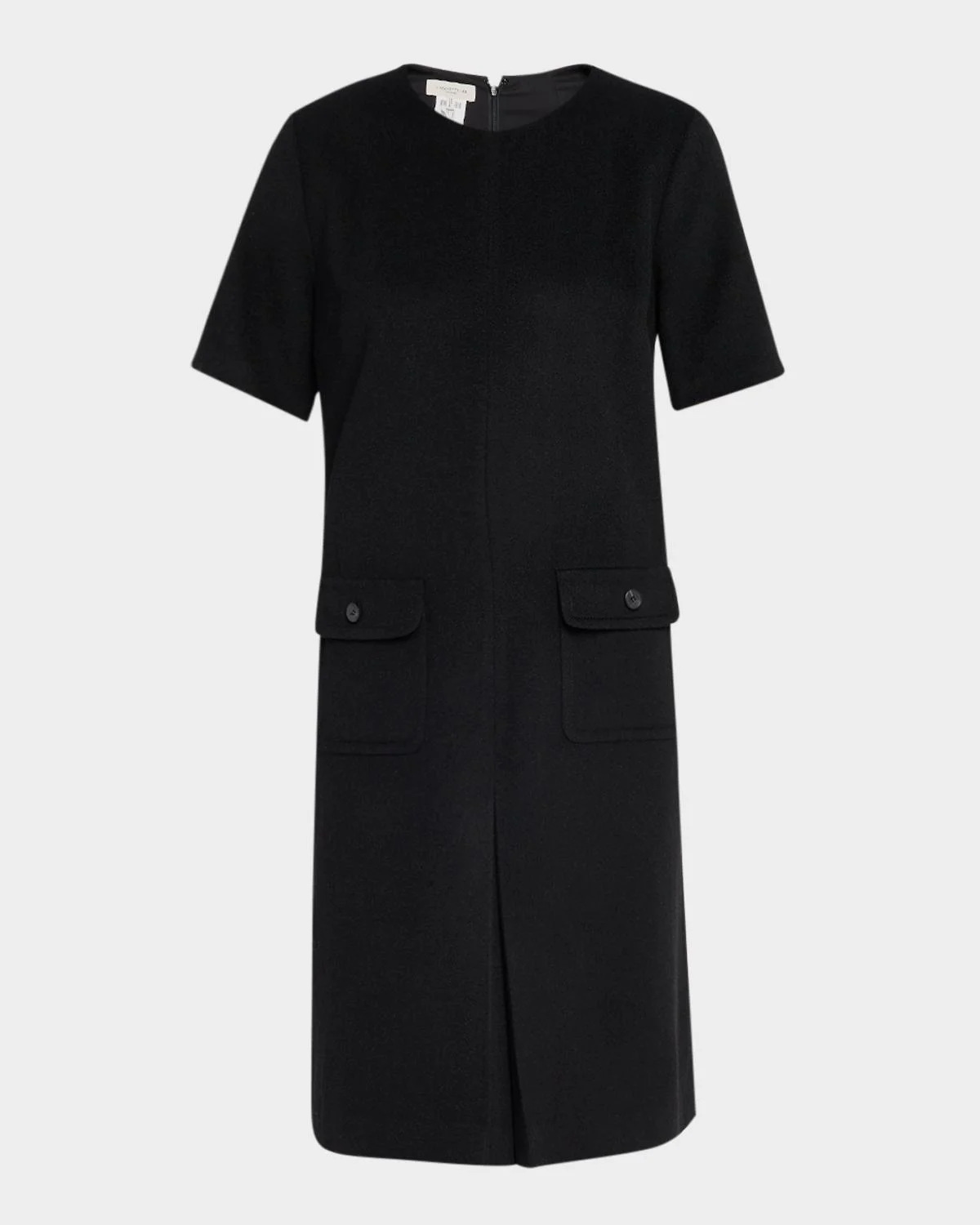 Pleated Camel Hair Shift Dress - 1
