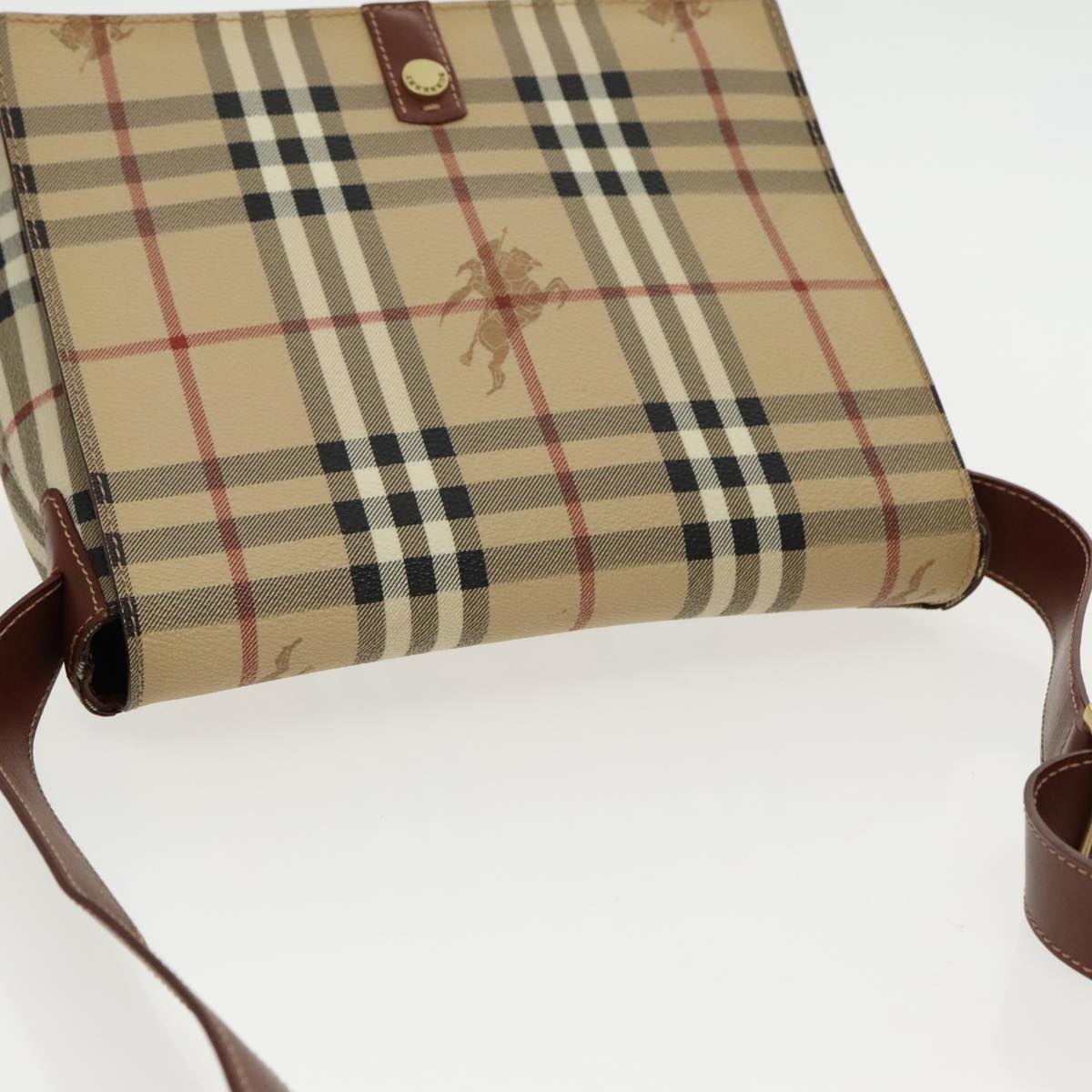 Burberry Nova Check Shoulder Bag Pvc Leather Beige - 6