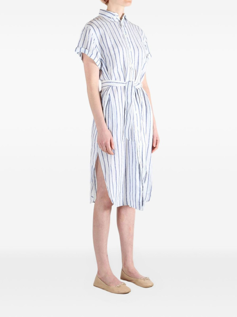striped-pattern tie-waist midi shirt dress 3