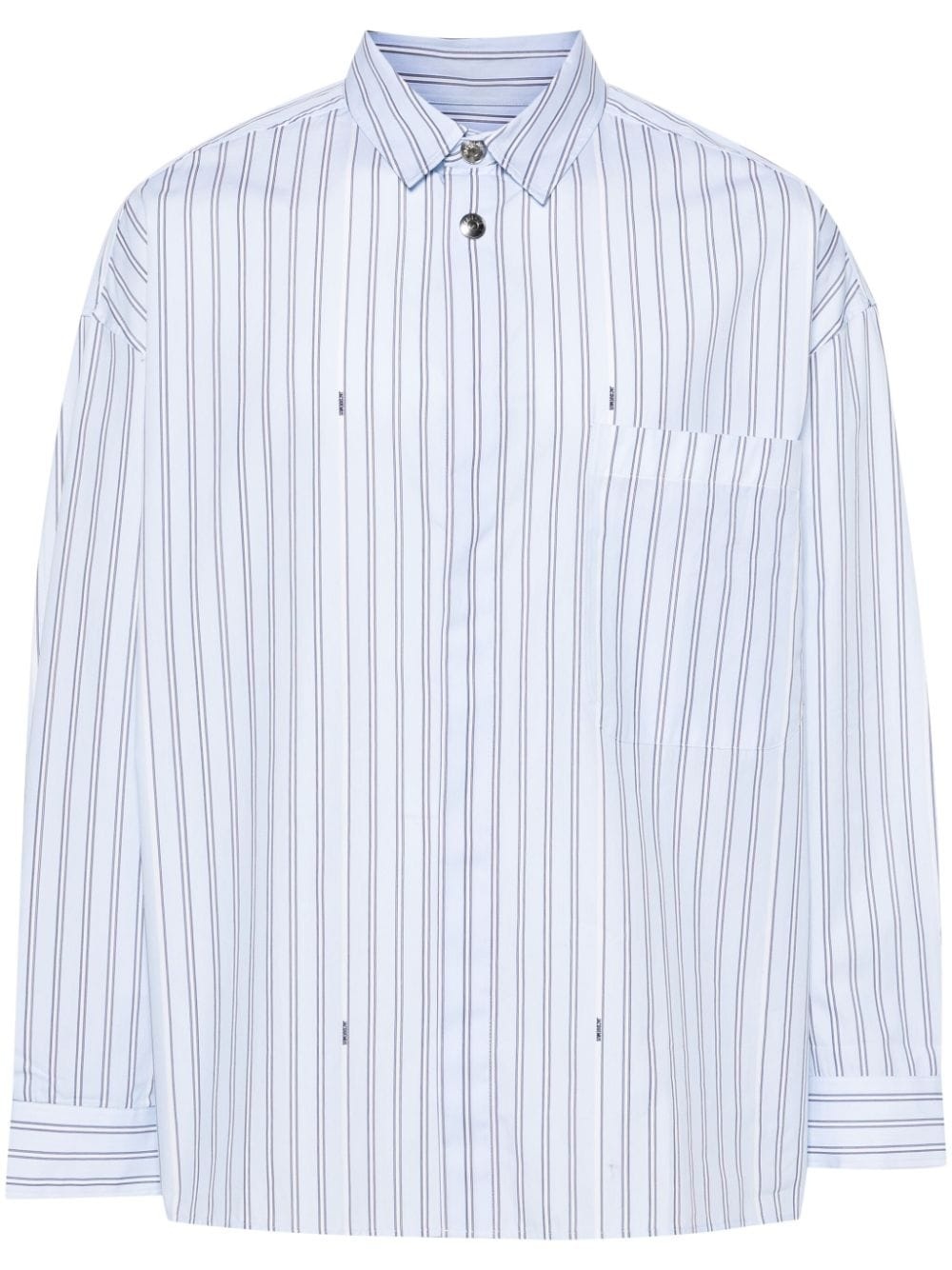 logo-studs striped shirt - 1