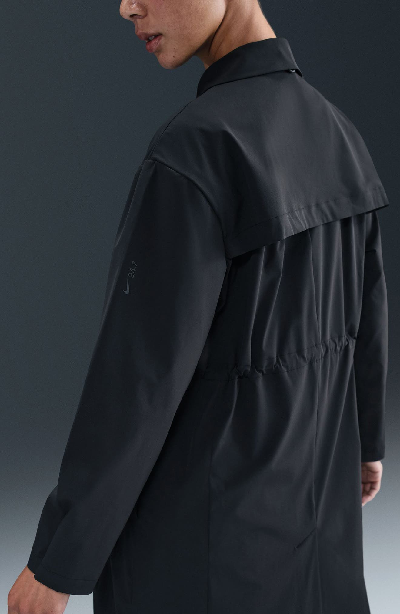 Nike 24.7 PerfectStretch Dri-FIT Trench Coat in Black/Dark Smoke Grey at Nordstrom - 6