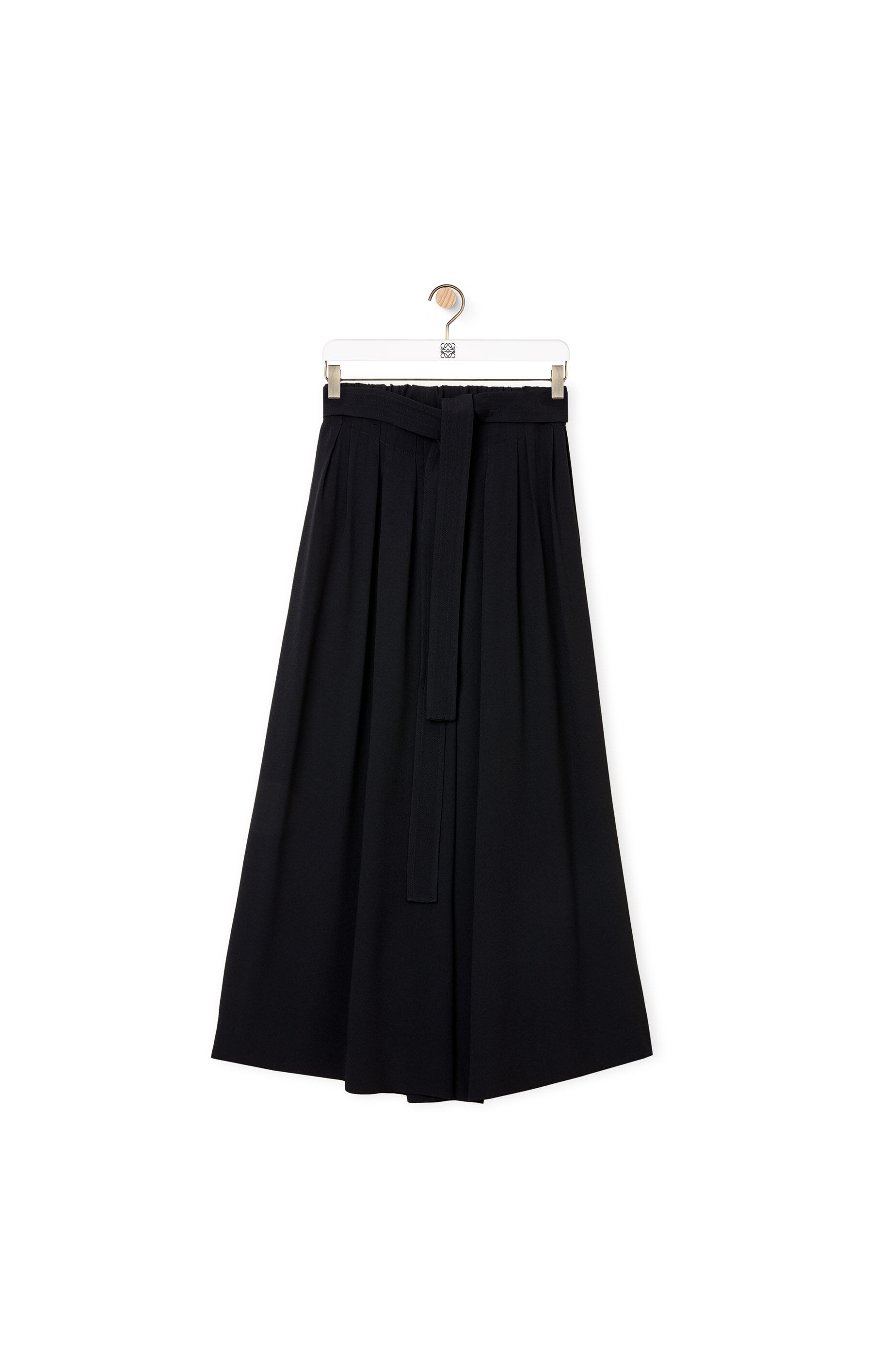 Cropped belted trousers in acetate and viscose - 1