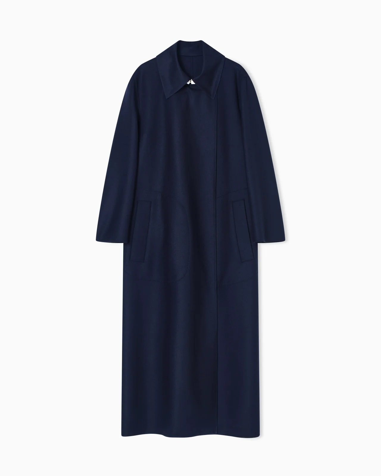 LONG COAT IN TWO-TONE VIRGIN WOOL - 1