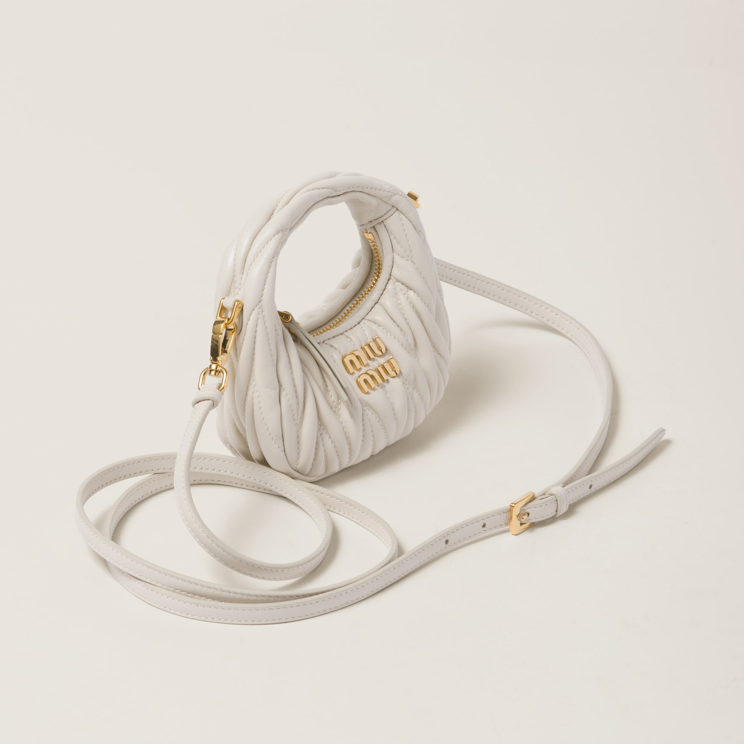 Wander matelassé nappa leather mini hobo pouch - 2