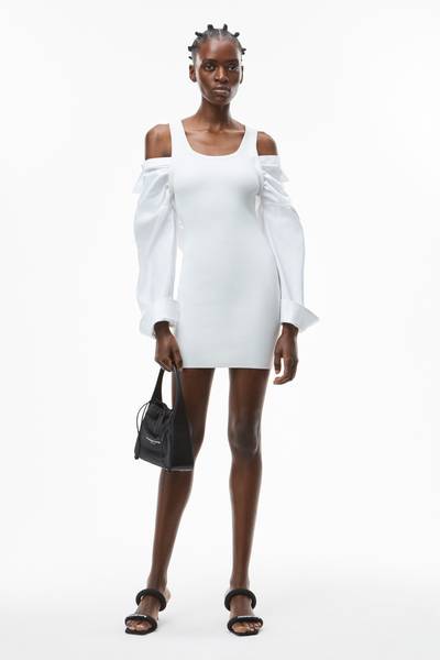 alexanderwang.t HYBRID DRESS IN COTTON RIB AND OXFORD outlook