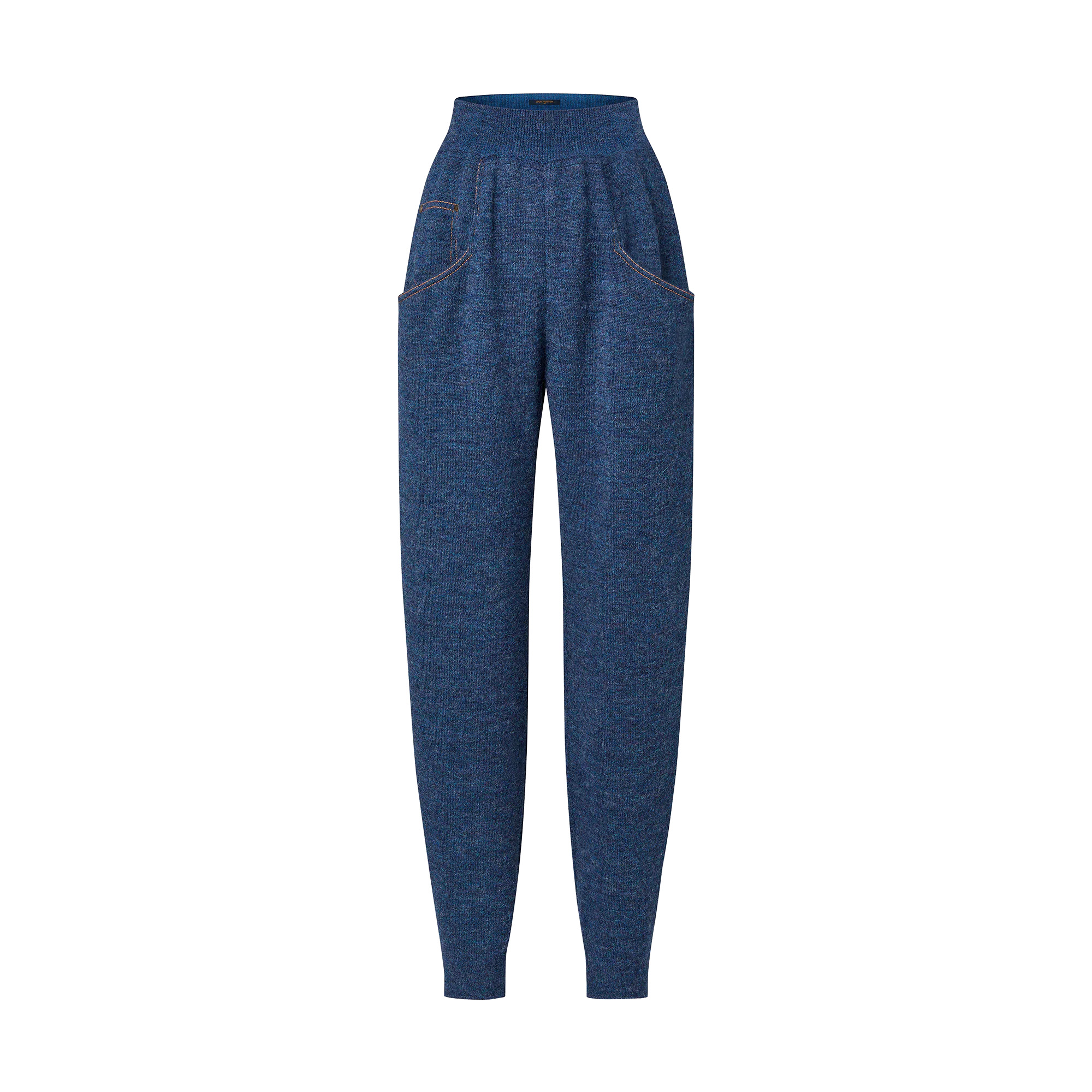 Denim-Effect Knit Jogging Pants - 1