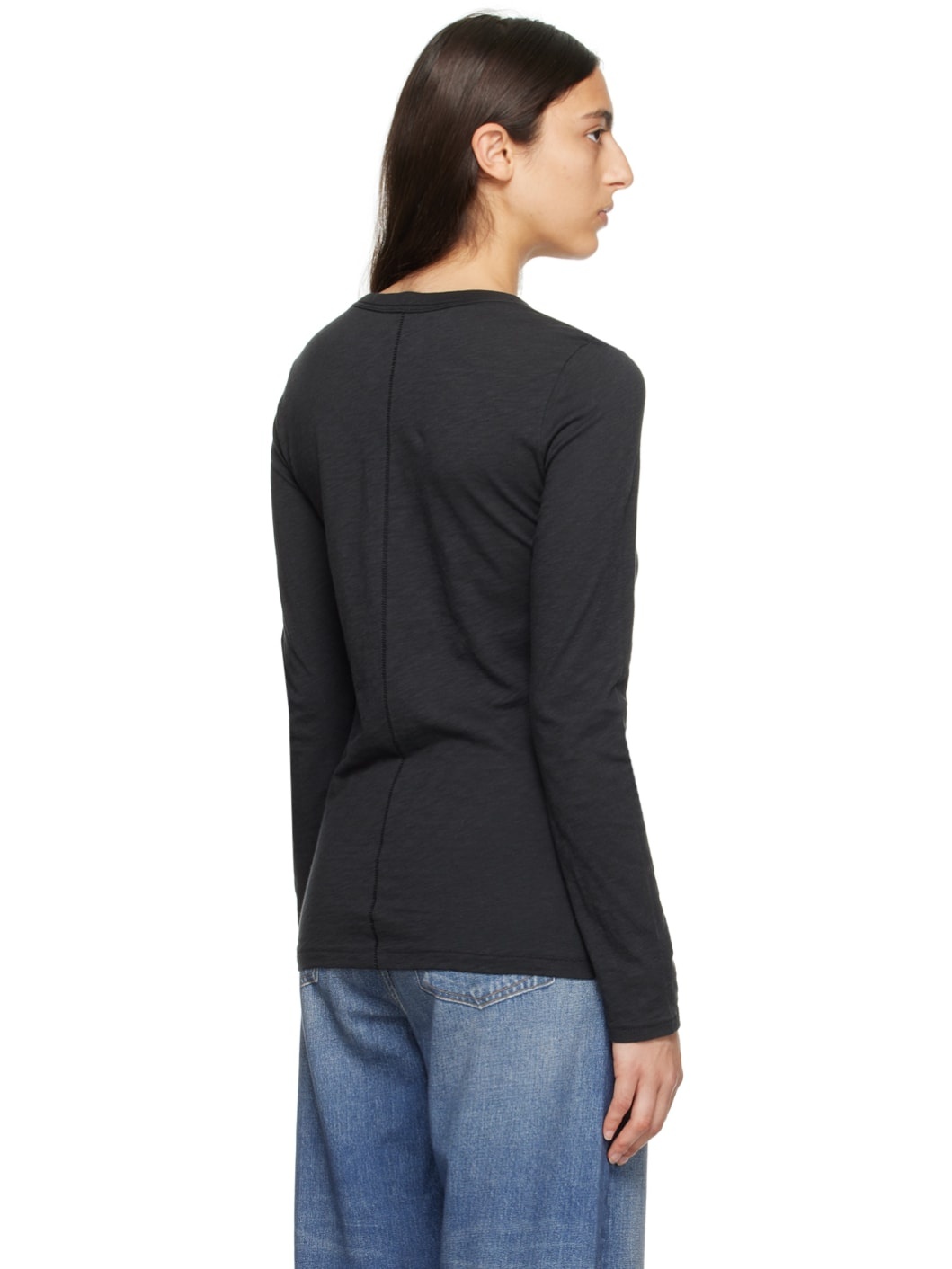 Black 'The Slub' Long Sleeve T-Shirt - 3
