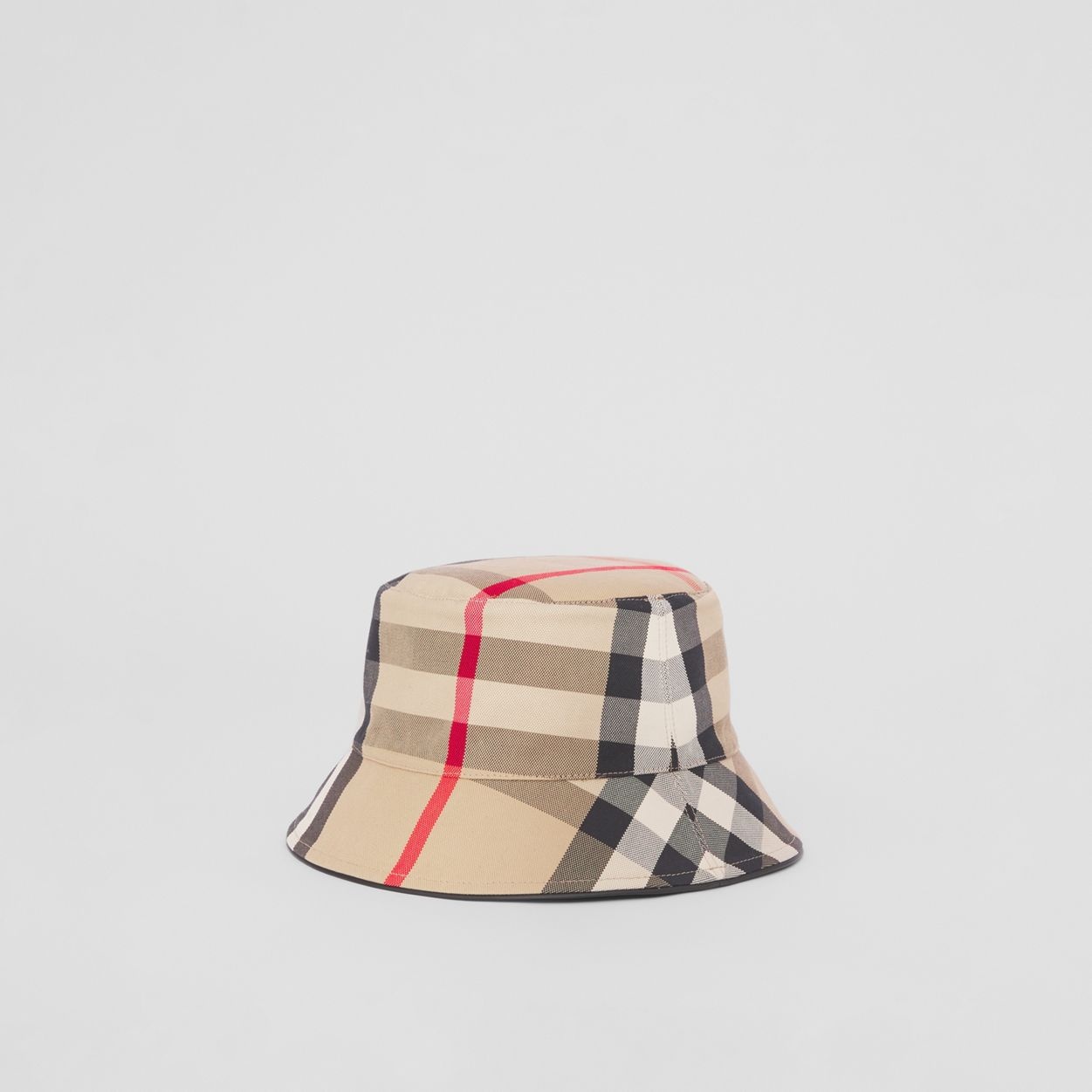 Reversible Animal Print and Check Cotton Bucket Hat - 7