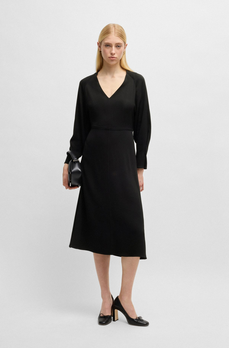 BOSS V-NECK DRESS WITH BUTTON CUFFS outlook