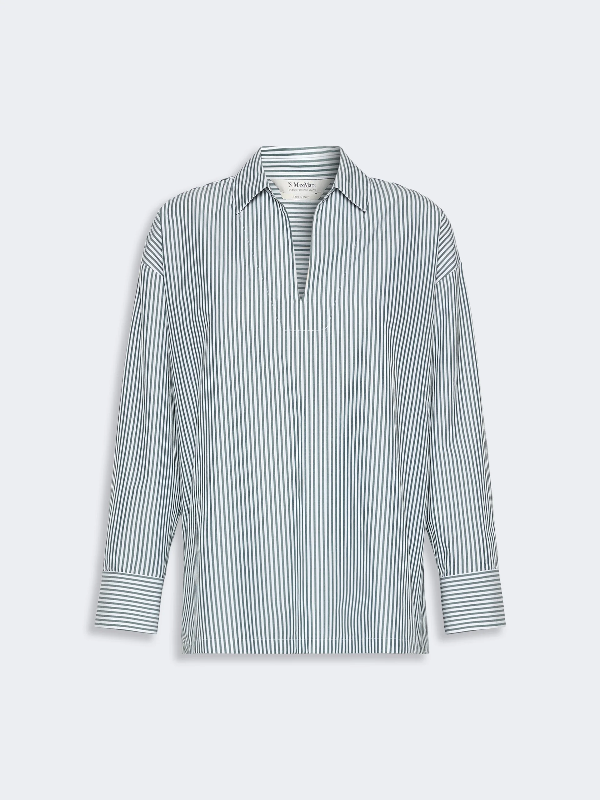 CRISTEL Cotton poplin blouse - DARK GREEN - 1