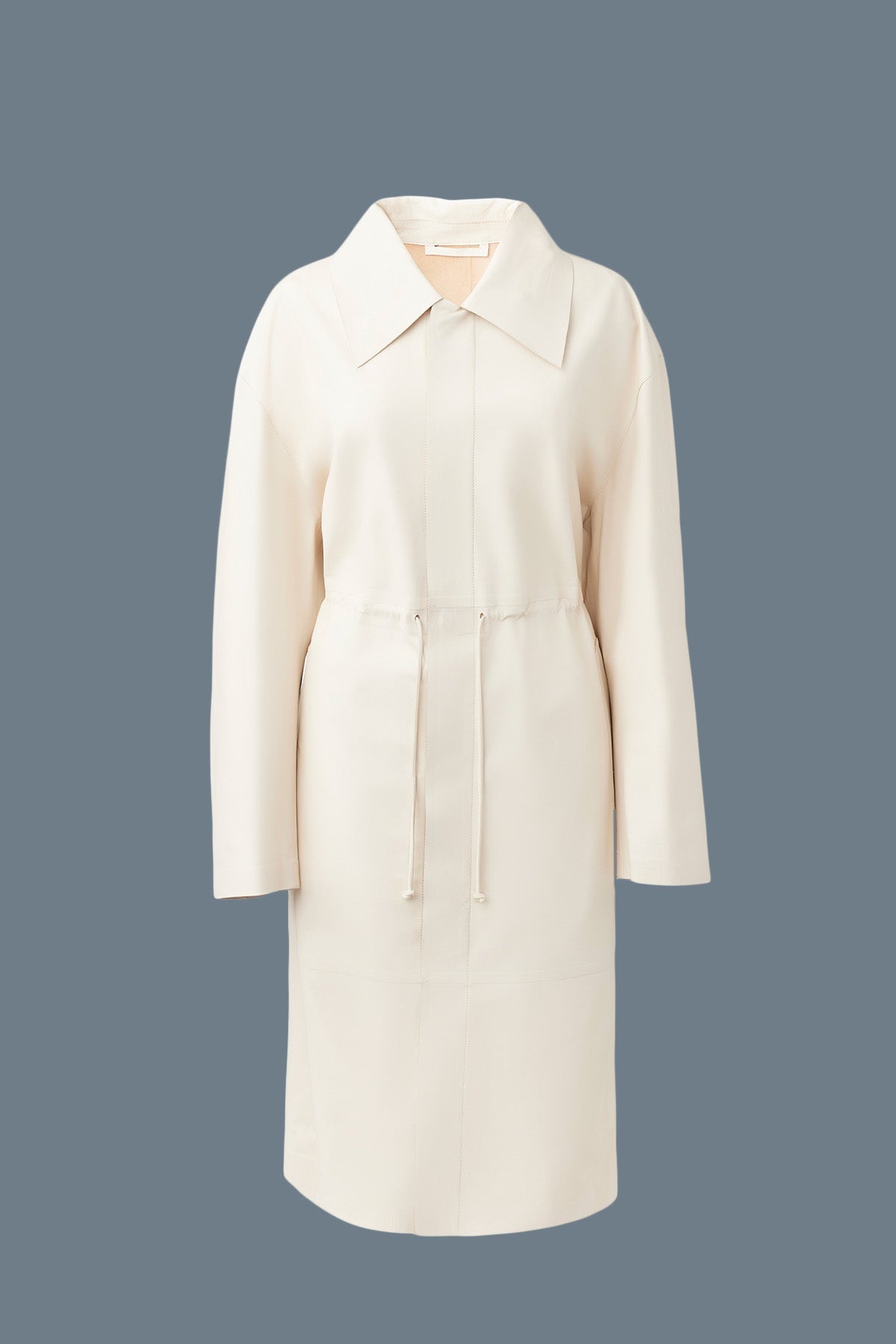 GLORY Calfskin trench coat with waist drawcord - 1