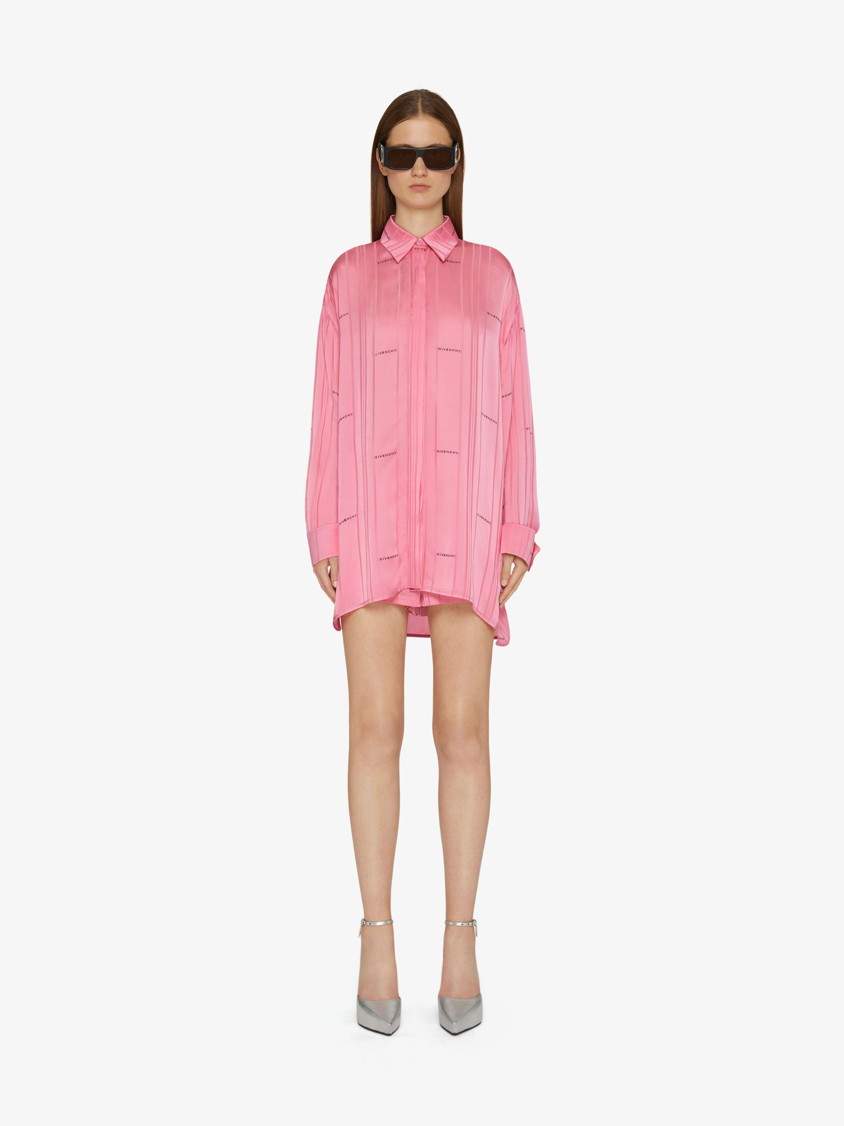 SATIN OVERSIZED SHIRT IN GIVENCHY JACQUARD - 2