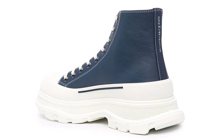 Alexander McQueen Tread Slick Lace Up Boot 'Navy Leather' 627206WIAM24456 - 3