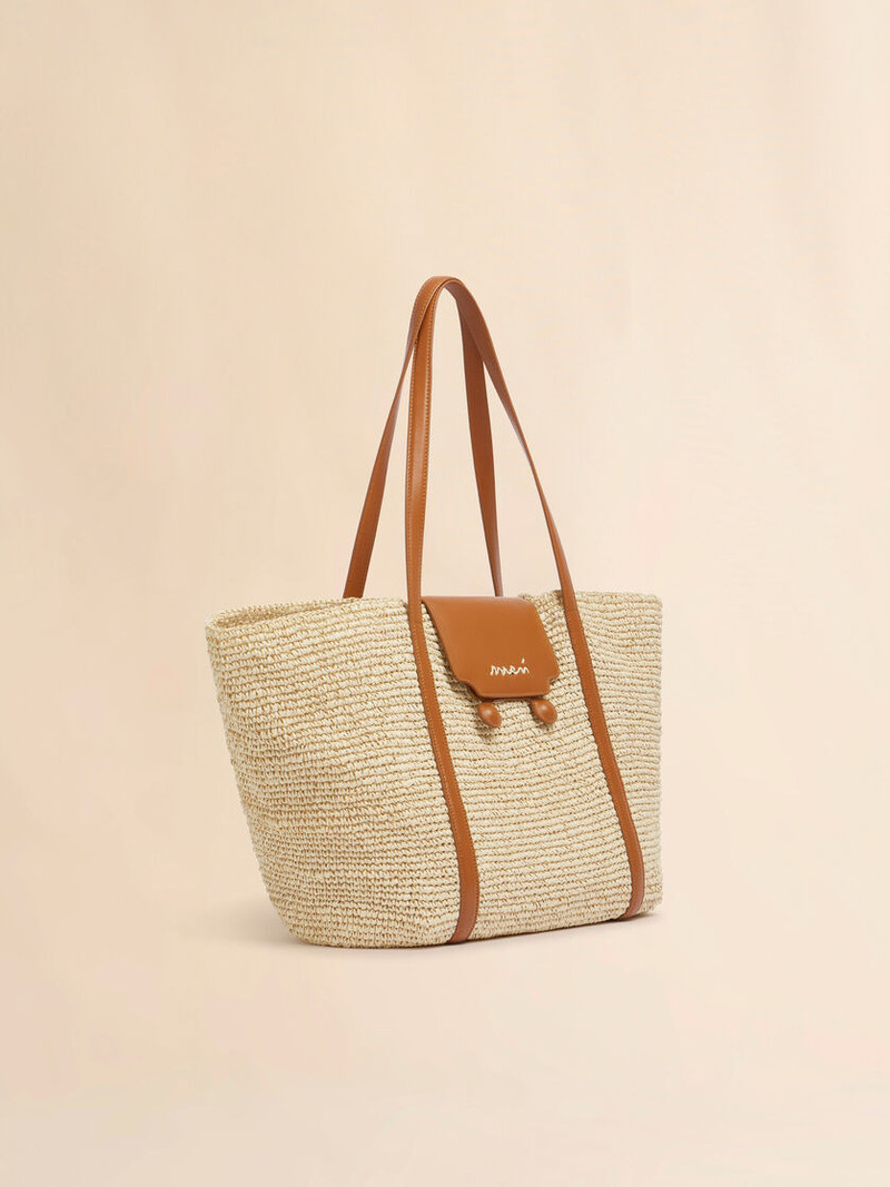 MEDIUM NATURAL RAFFIA-EFFECT TRUNKAROO BEACH BAG 6