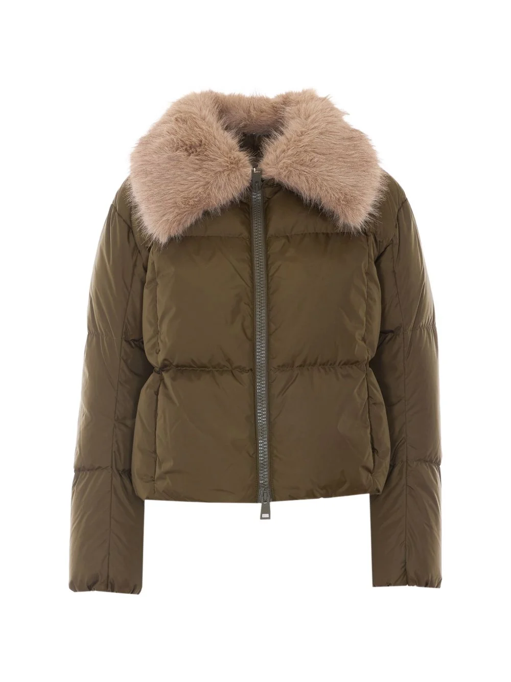 faux-fur collar padded jacket - 1