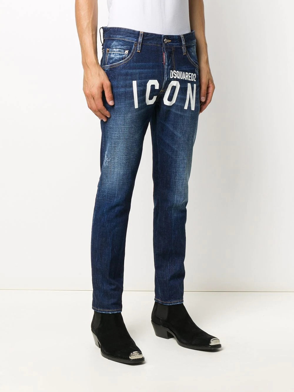 logo slim-fit jeans - 3