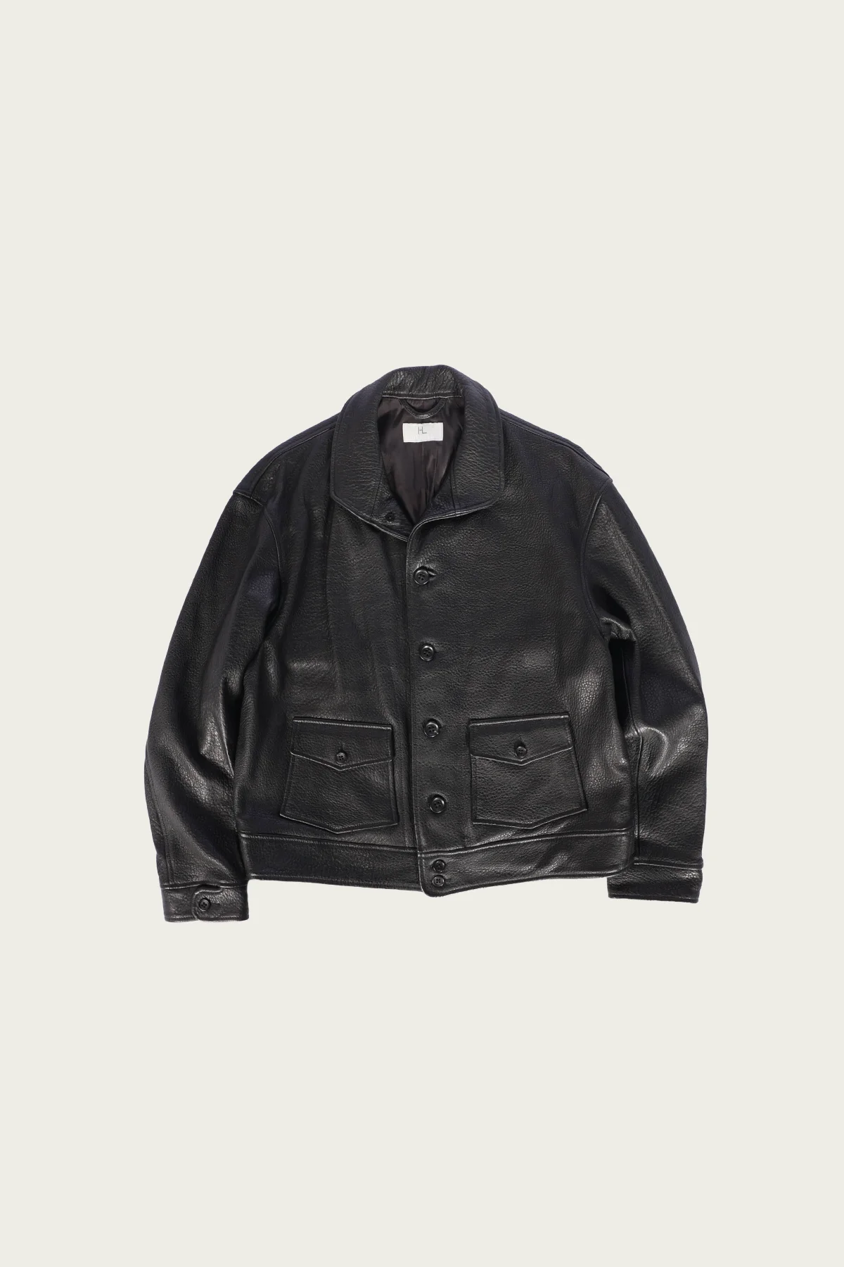 Shrink Lamb Cossack Jacket - Black - 1