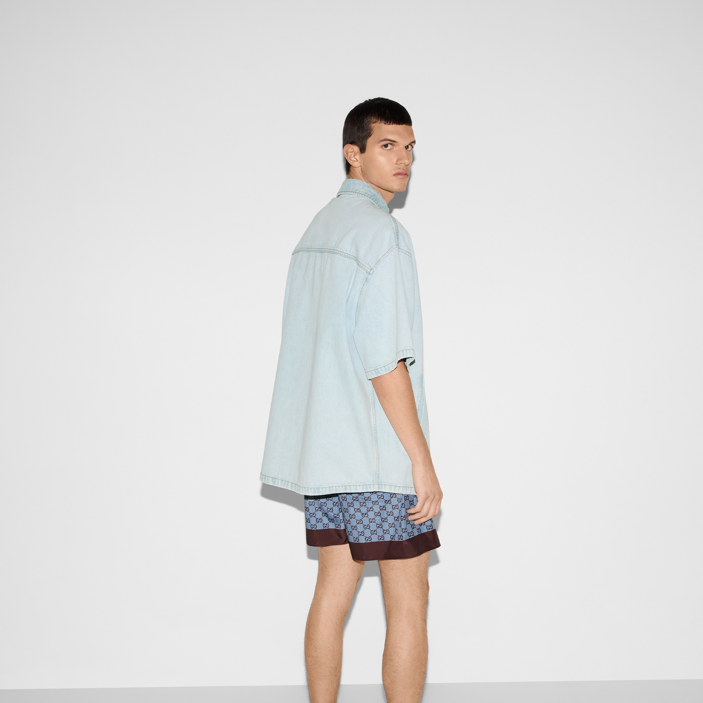 Lasered denim shirt - 4