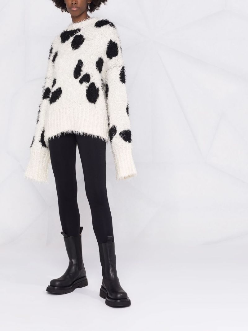 cow-print knitted jumper - 2