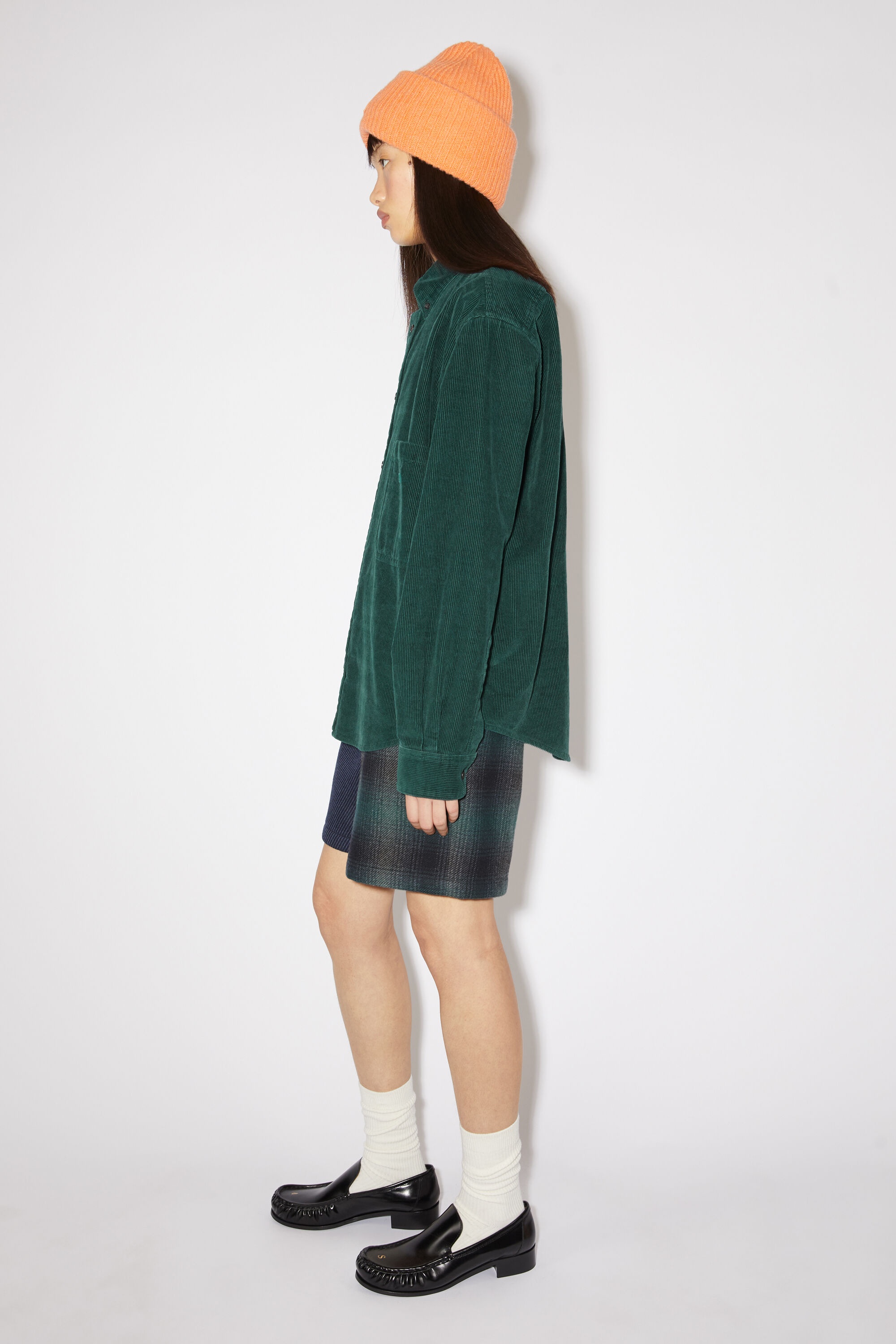 Corduroy overshirt - Night green - 4
