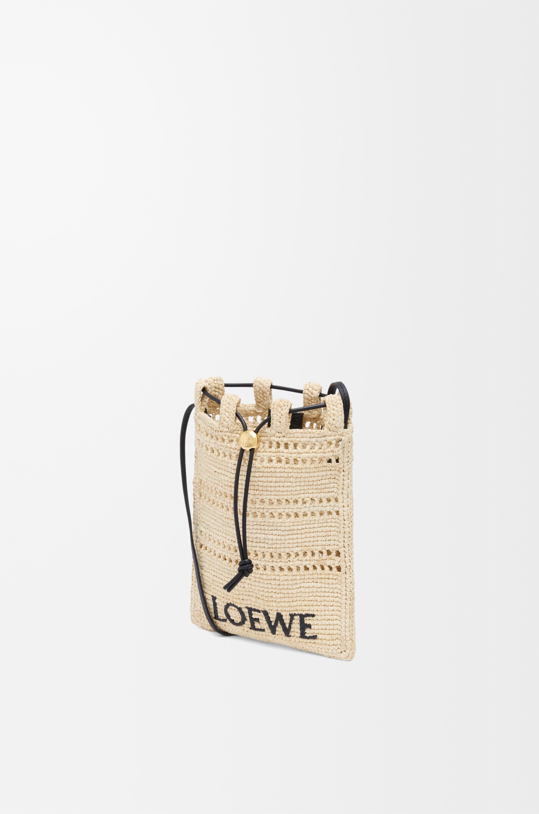 Drawstring pocket in raffia - 4