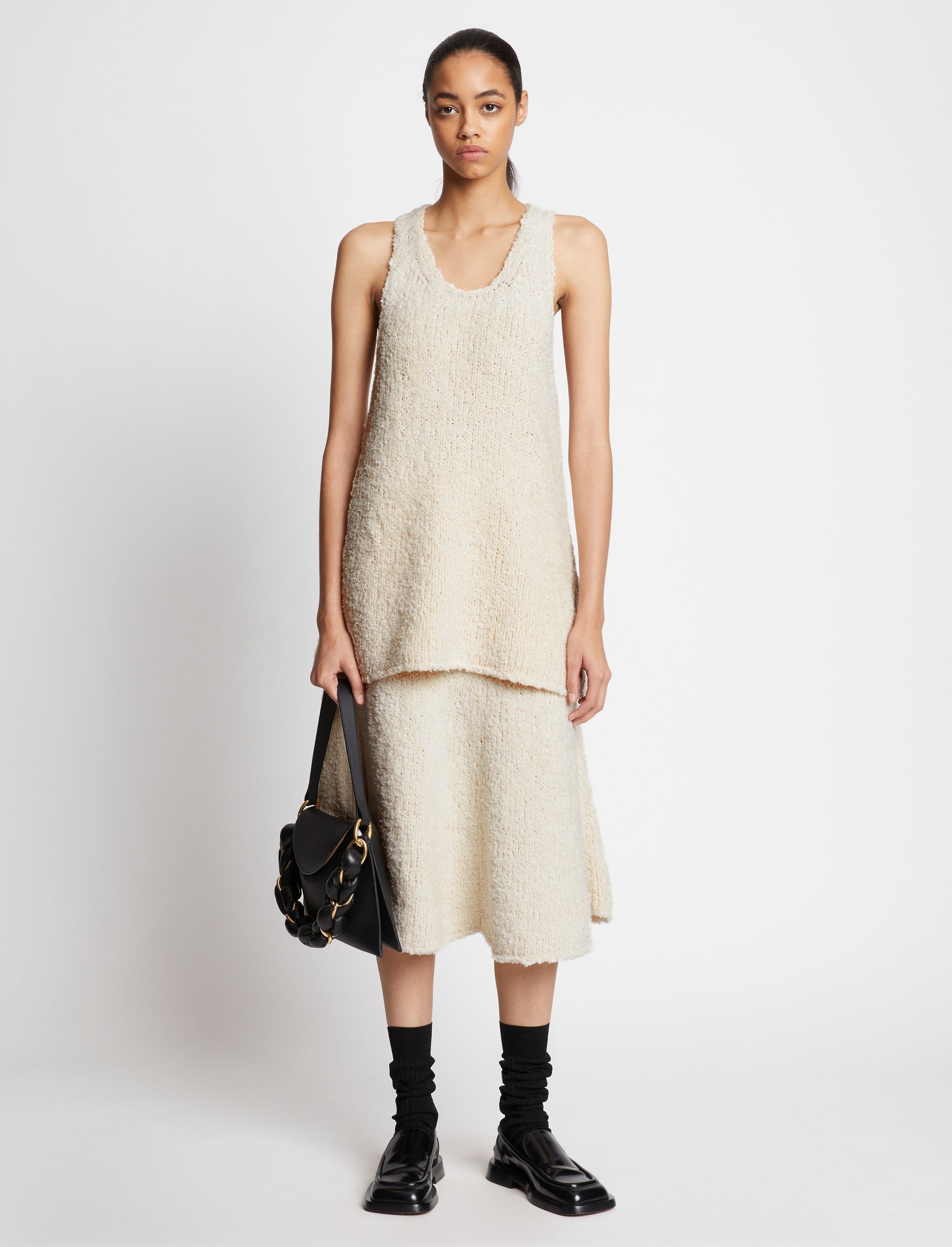 Frayed Cotton Knit Tank - 3