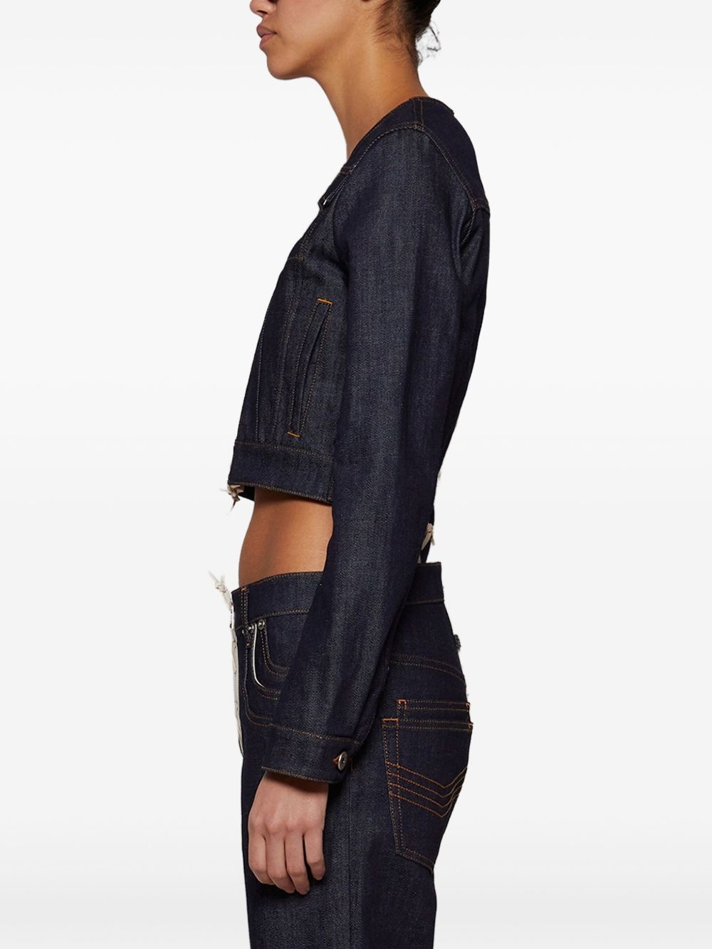 cropped denim jacket - 4