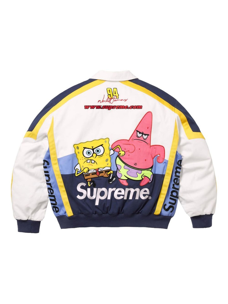 Supreme x SpongeBob SquarePants Jeff Hamilton racing jacket outlook