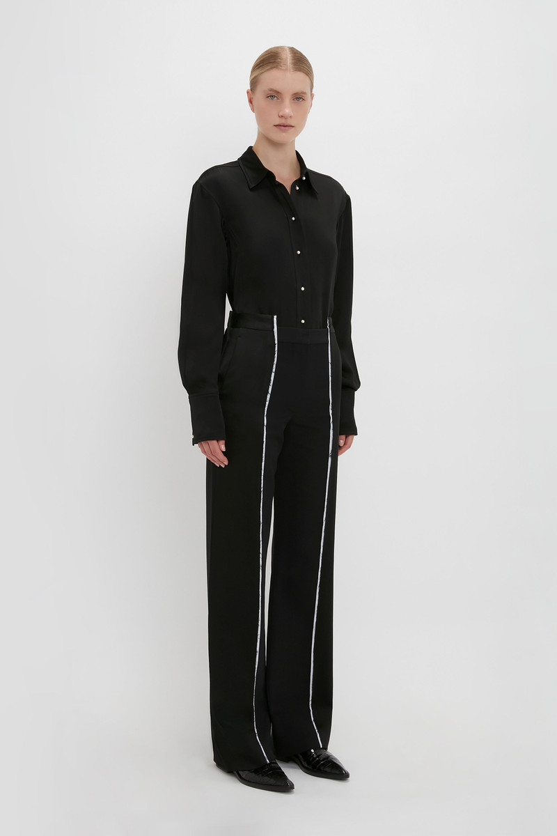 Straight Leg Deconstructed Trouser In Black 3