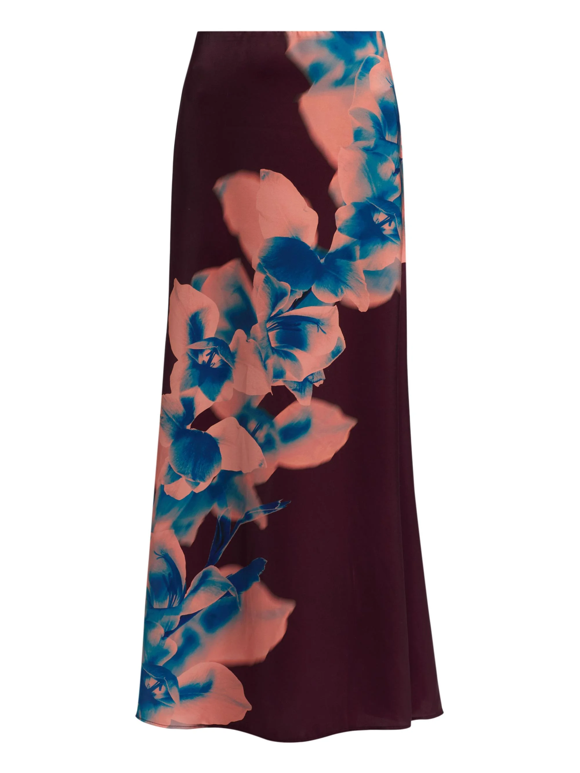 Women's Jazz Floral Maxi Skirt - Cerulean Orchid - 1