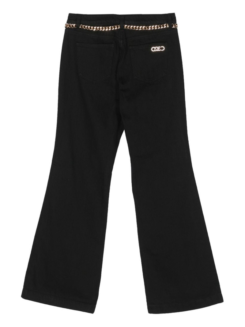 MICHAEL KORS chain-belt flared cotton jeans outlook