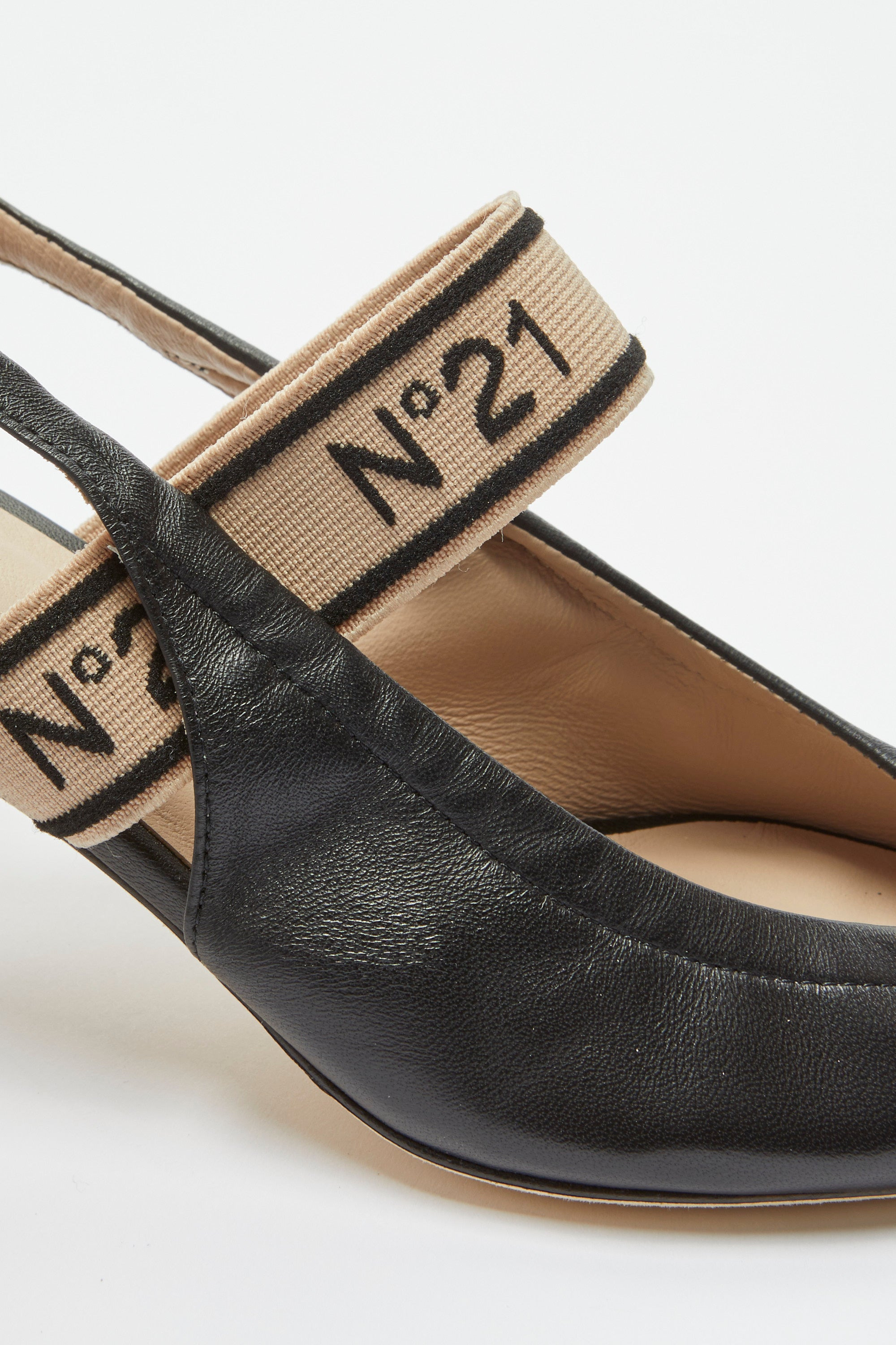 LEATHER SLINGBACK PUMPS - 4
