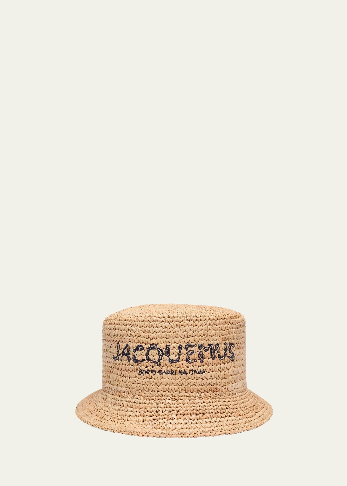 Le Bob Pesco Woven Raffia & Straw Bucket Hat - 1