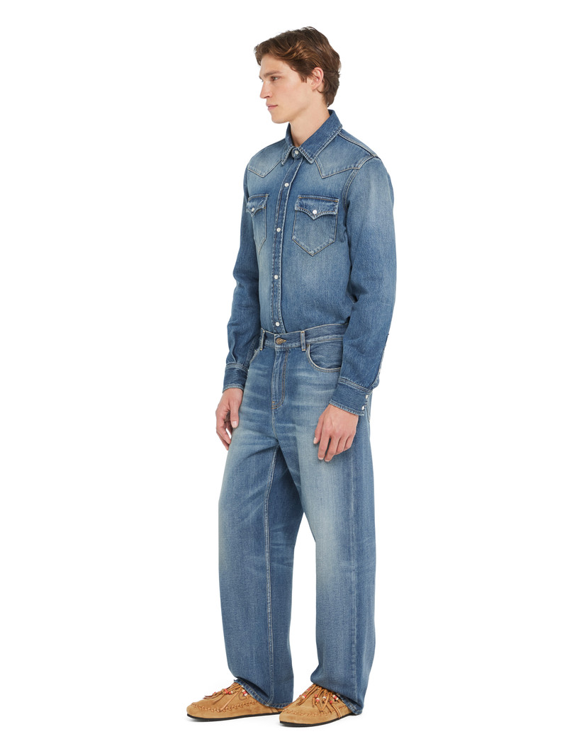 Medium Wash Denim Pants 5