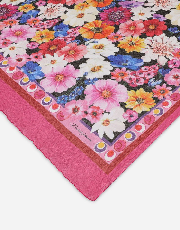 Garden-print crepon scarf (120 x 200) - 2