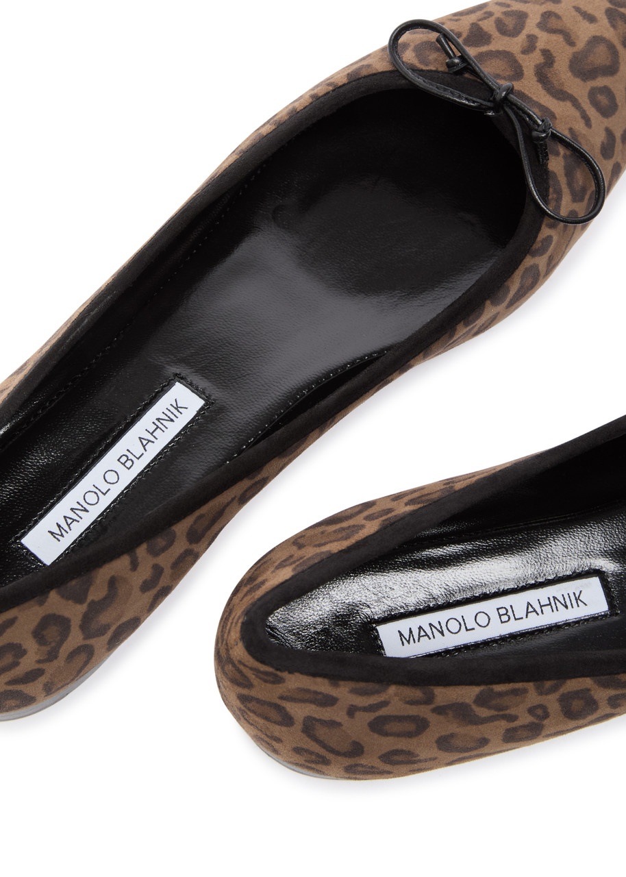 Manolo Blahnik Veralli Leopard-print Suede Ballet Flat - 4