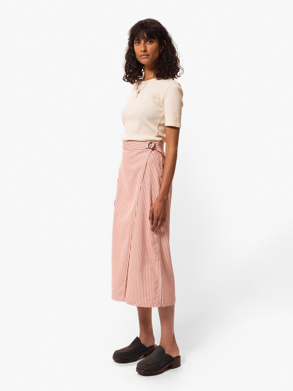 Irma Striped Denim Skirt Red/White - 1