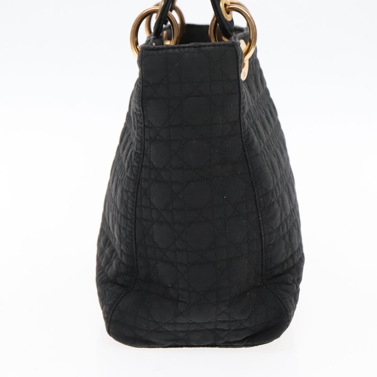 DIOR Lady DIOR Canage Hand Bag Nylon Black Gold - 3