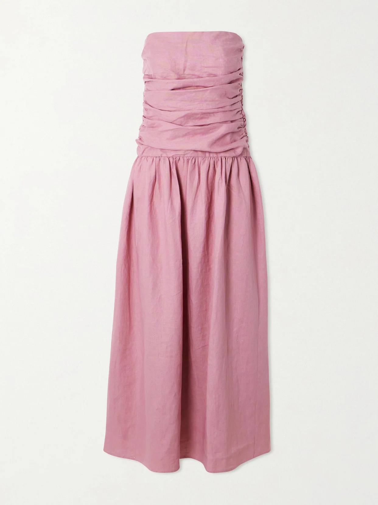 Sacha Ruched Pleated Linen Maxi Dress - 1